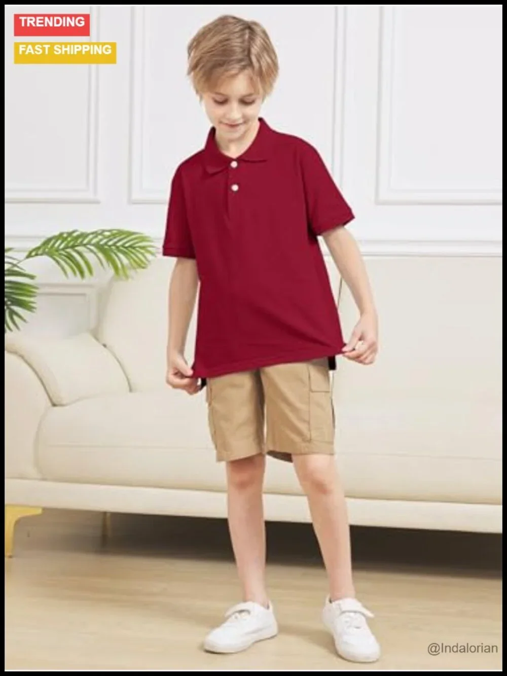 3-Pack Boys Cotton Polo Shirt Uniform Short Sleeve School Shirts